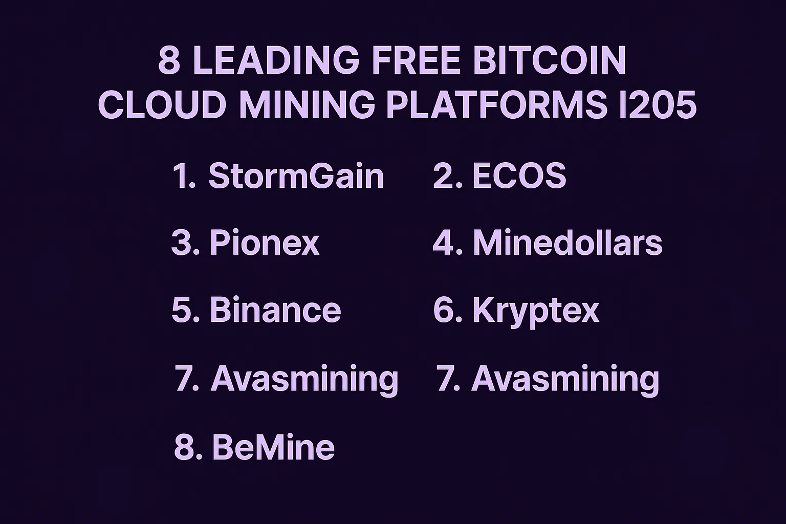 8 Leading Free Bitcoin Cloud Mining Platforms in 2025