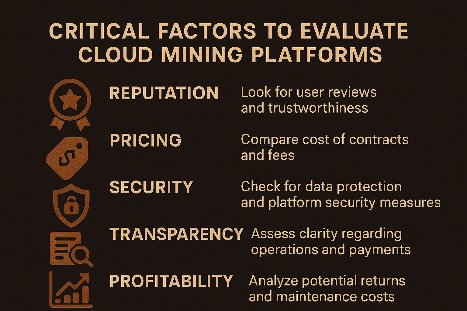 Critical Factors to Evaluate Cloud Mining Platforms