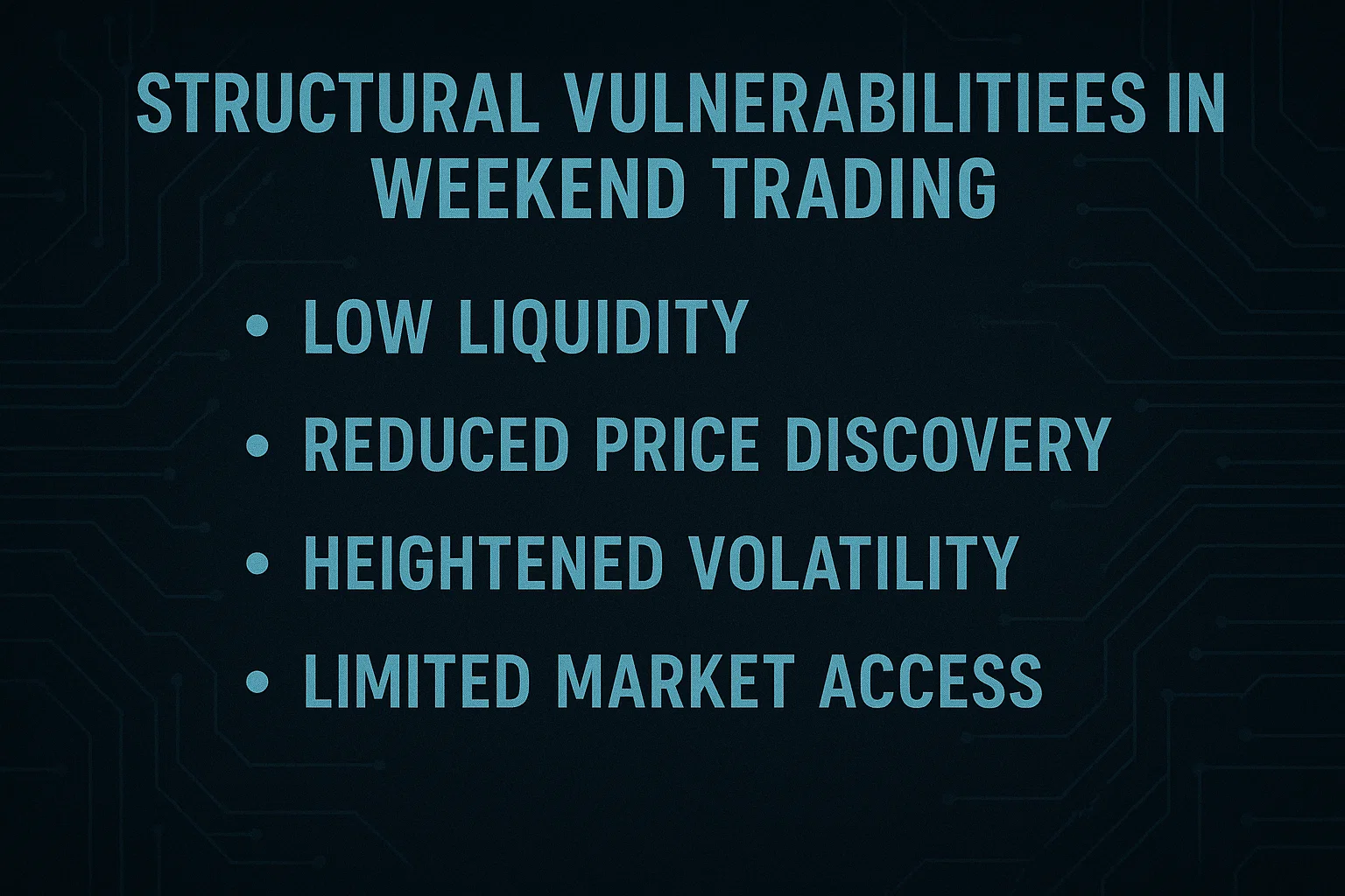 Structural Vulnerabilities in Weekend Trading