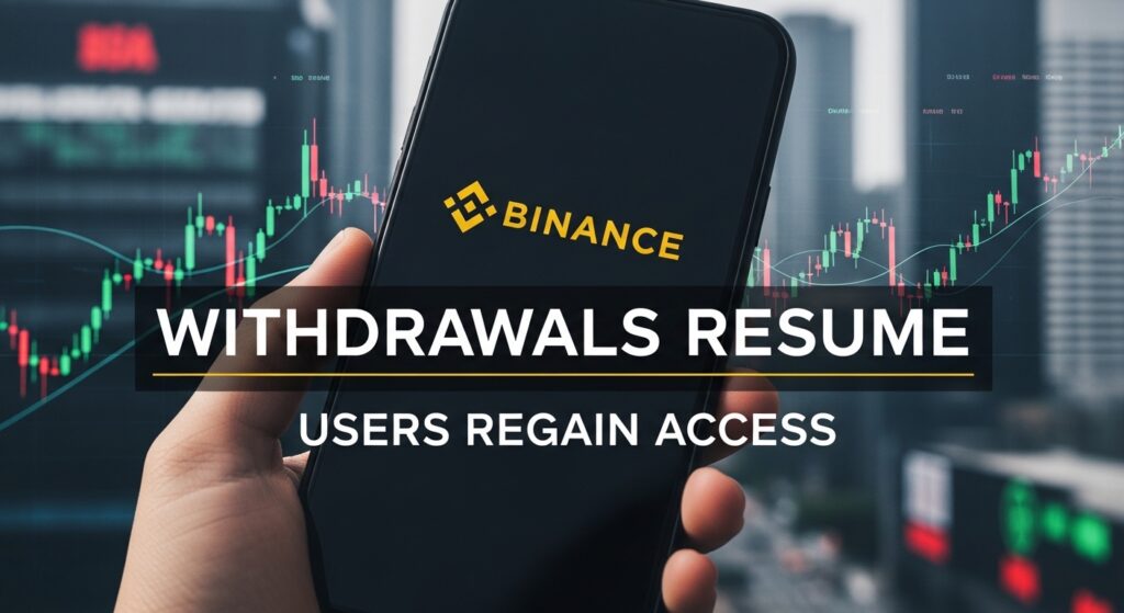 Binance Withdrawals Resume After Temporary Disruption, Users Regain Access