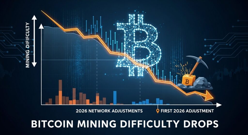 Bitcoin Mining Difficulty Drops in First 2026 Network Adjustment