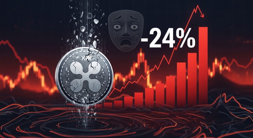 XRP Plunges 24%, Leading Crypto Losses as Market Fear Hits Extreme